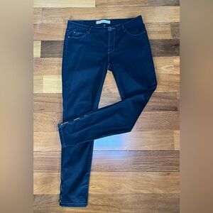 XCVI Black Cotton Straight Leg with Ankle Zipper Size 8